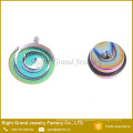 Inox 316L modèles divers en acier chirurgical Rainbow plaqué Stud boucles d’oreilles faux Plug Tunnel